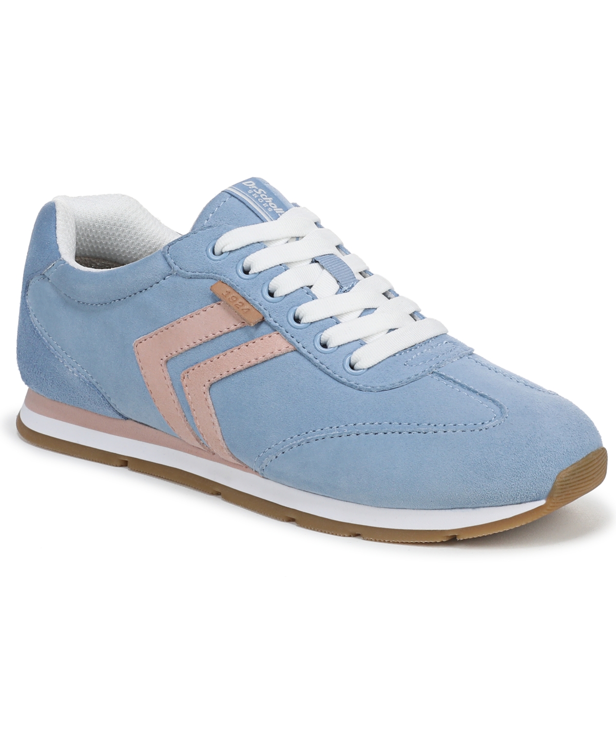 Women's Comeback Closed Round Toe Lace Up Sneakers - Blue Sky/Blush Pink Suede