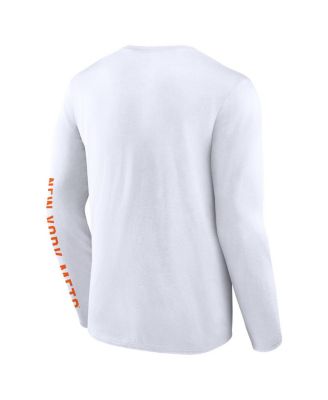 Men's White New York Mets Press Box Long Sleeve T-Shirt