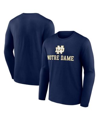 Fanatics - Men's Navy Notre Dame Fighting Irish Team Lockup Long Sleeve T-Shirt