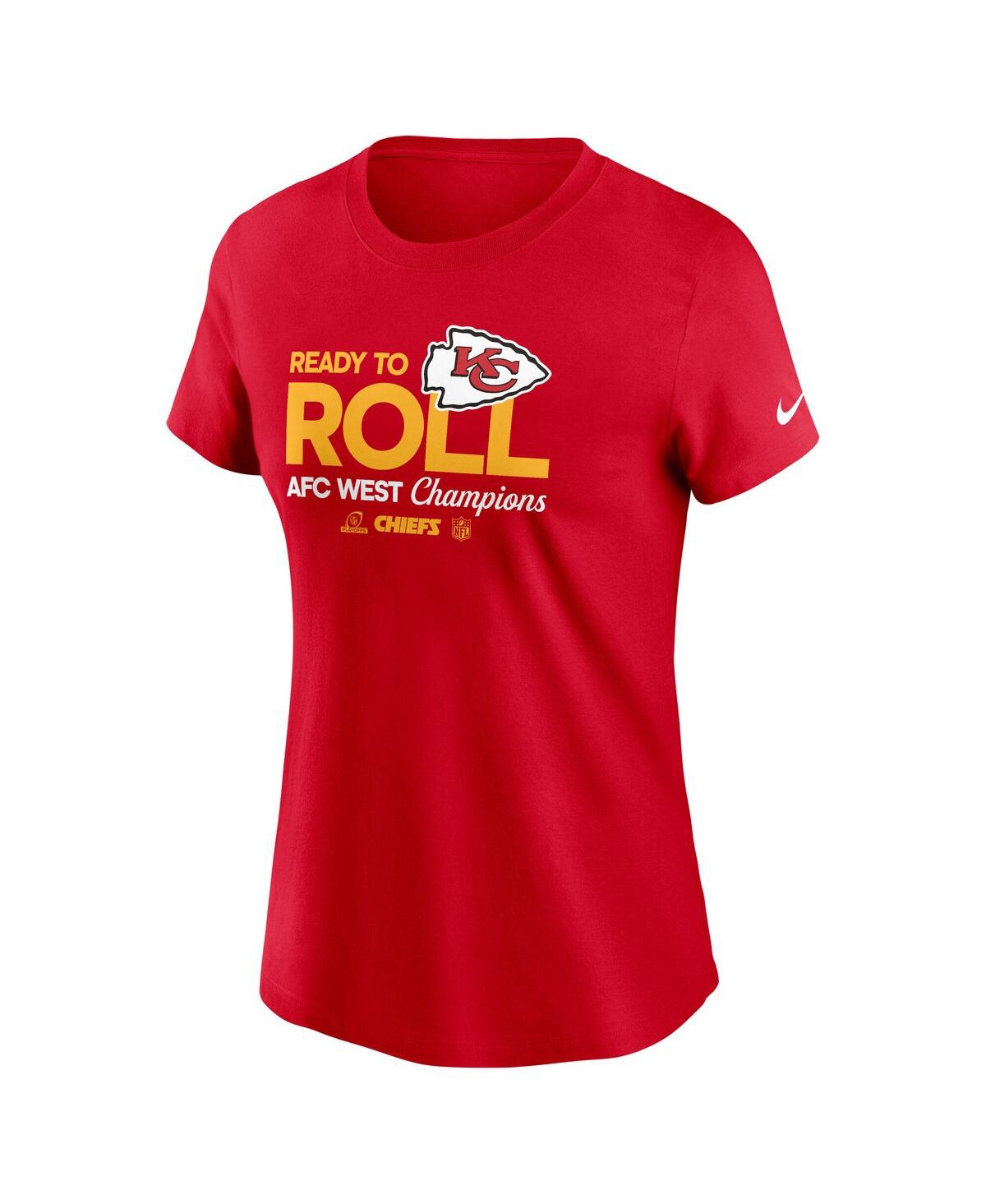 Nike Women's Red Kansas City Chiefs 2024 Afc West Division Champions Locker Room Trophy Collection T-shir In Red