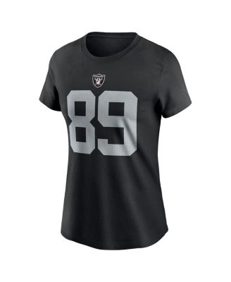 Women's Brock Bowers Black Las Vegas Raiders Player Name Number T-Shirt