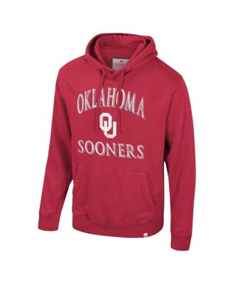 Men's Crimson Oklahoma Sooners Big Tall Cap E-Tan Pullover Hoodie