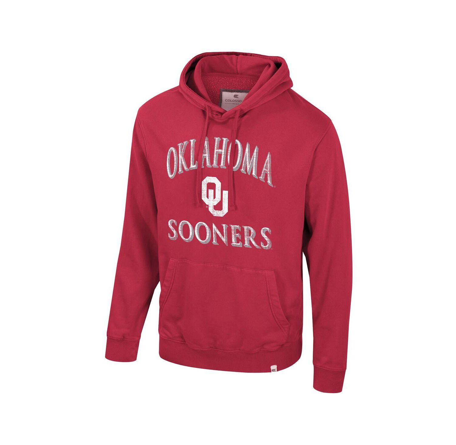 Men's Crimson Oklahoma Sooners Big & Tall Cap E-Tan Pullover Hoodie