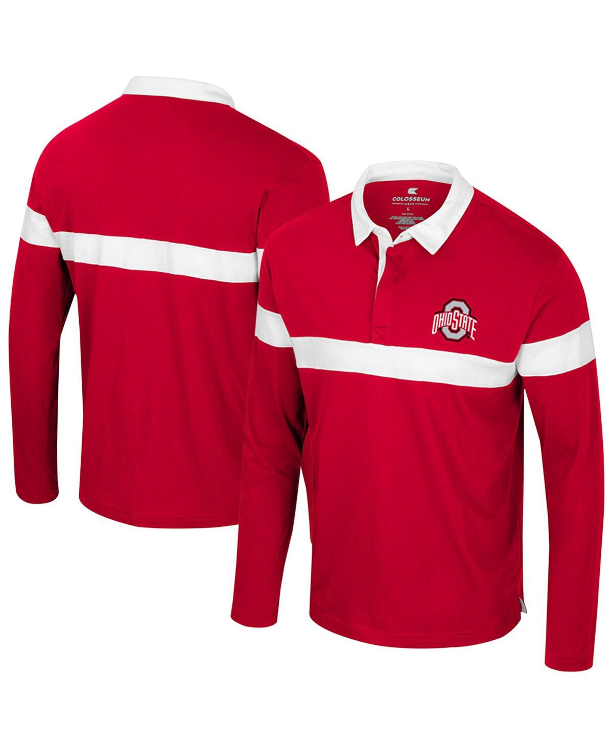 Colosseum Men's Scarlet Ohio State Buckeyes Too Cool For School Long Sleeve Polo - Scarlet