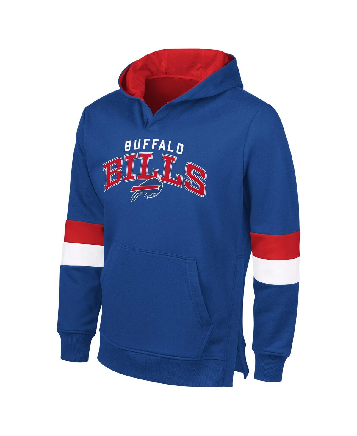 Shop G-iii Sports By Carl Banks Men's Buffalo Bills Adaptive Faceoff Pullover Hoodie In Royal,red