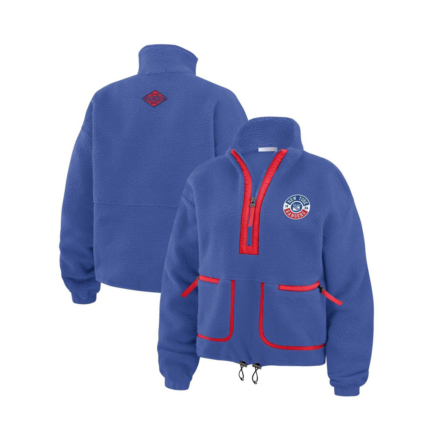 Женская куртка WEAR by Erin Andrews Blue New York Rangers Polar Fleece Half-Zip — фото 1