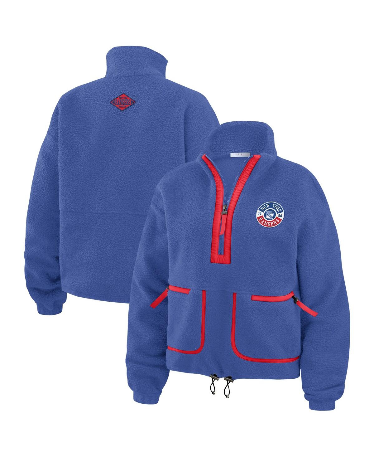 Wear by Erin Andrews Women's Blue New York Rangers Polar Fleece Half-Zip Jacket - Blue