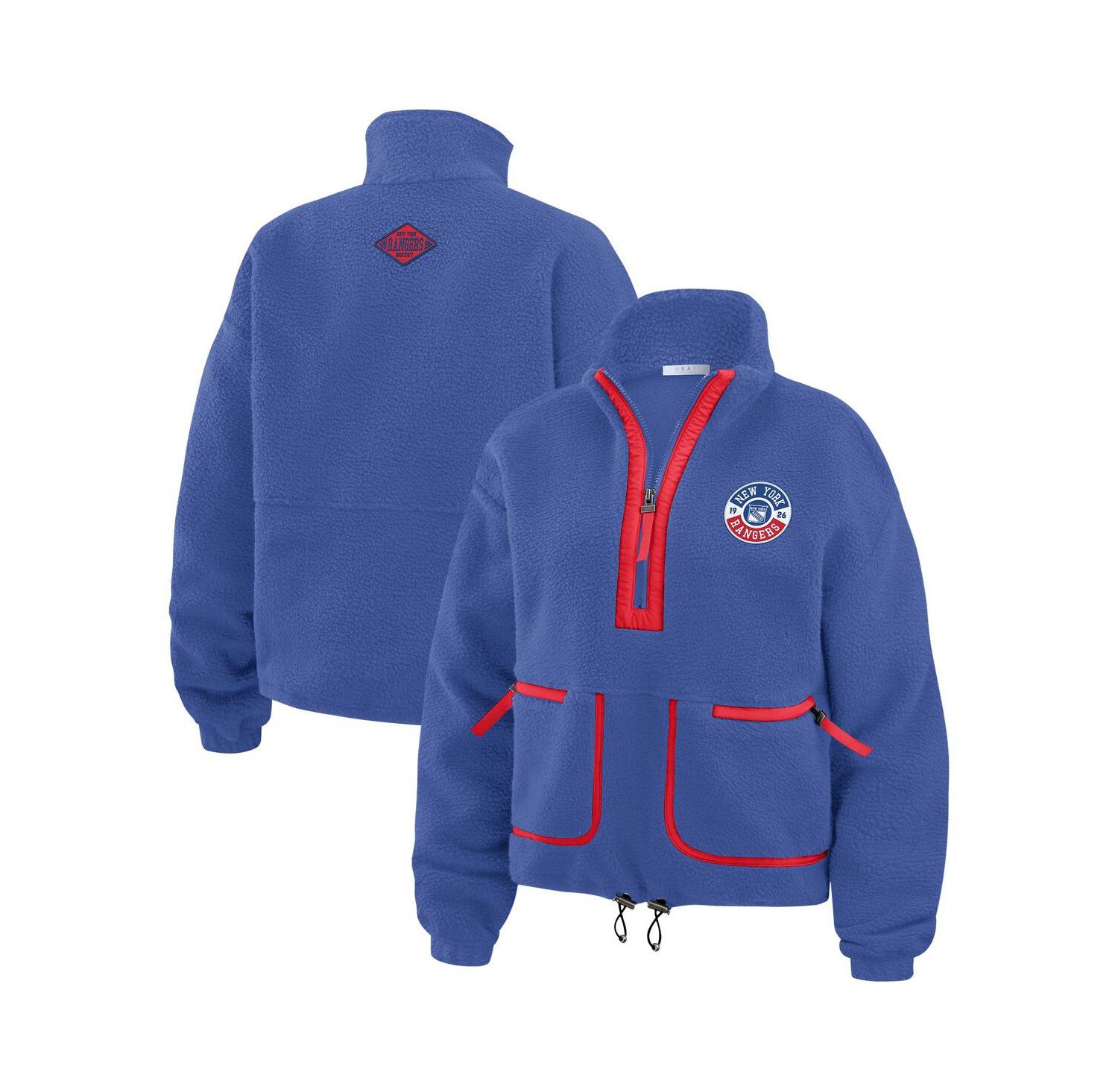 Women's Blue New York Rangers Polar Fleece Half-Zip Jacket