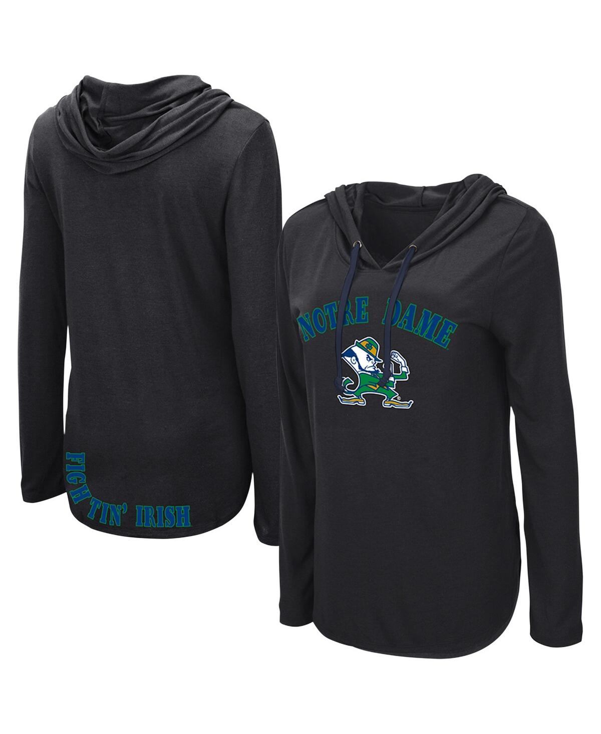 Women's Black Notre Dame Fighting Irish My Lover Lightweight Hooded Long Sleeve T-Shirt - Black