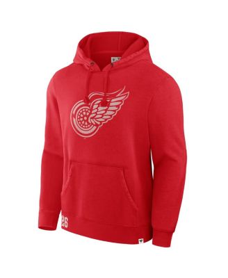 Men's Red Detroit Red Wings Decades Collection Tradition Fleece Pullover Hoodie
