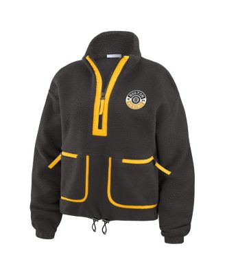 Women's Black Boston Bruins Polar Fleece Half-Zip Jacket