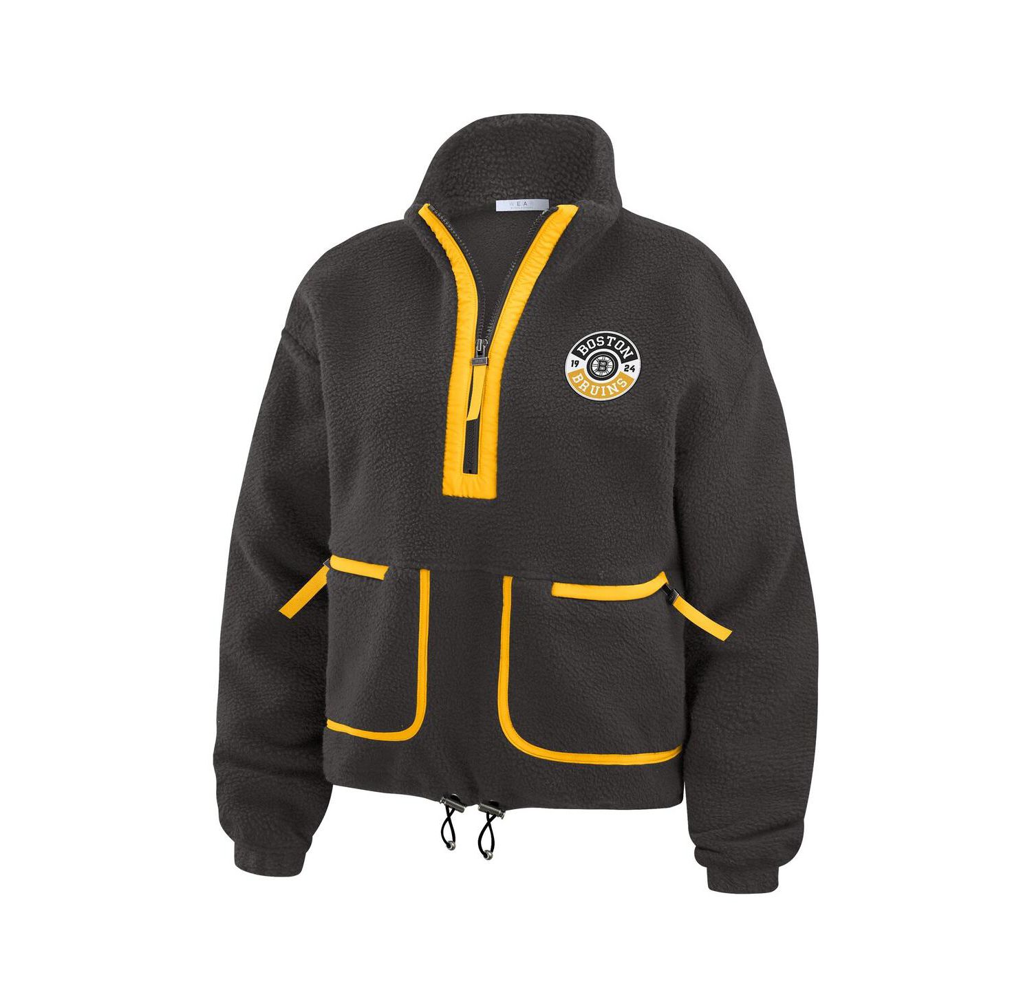Women's Black Boston Bruins Polar Fleece Half-Zip Jacket