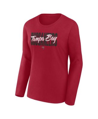 Women's Red Tampa Bay Buccaneers Grip Long Sleeve T-Shirt