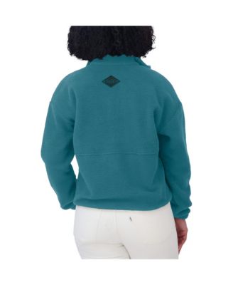 Women's Teal San Jose Sharks Polar Fleece Half-Zip Jacket