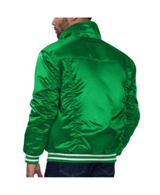 x Levi's Men's Kelly Green Boston Celtics Silver Label Trucker Satin Full-Snap Jacket