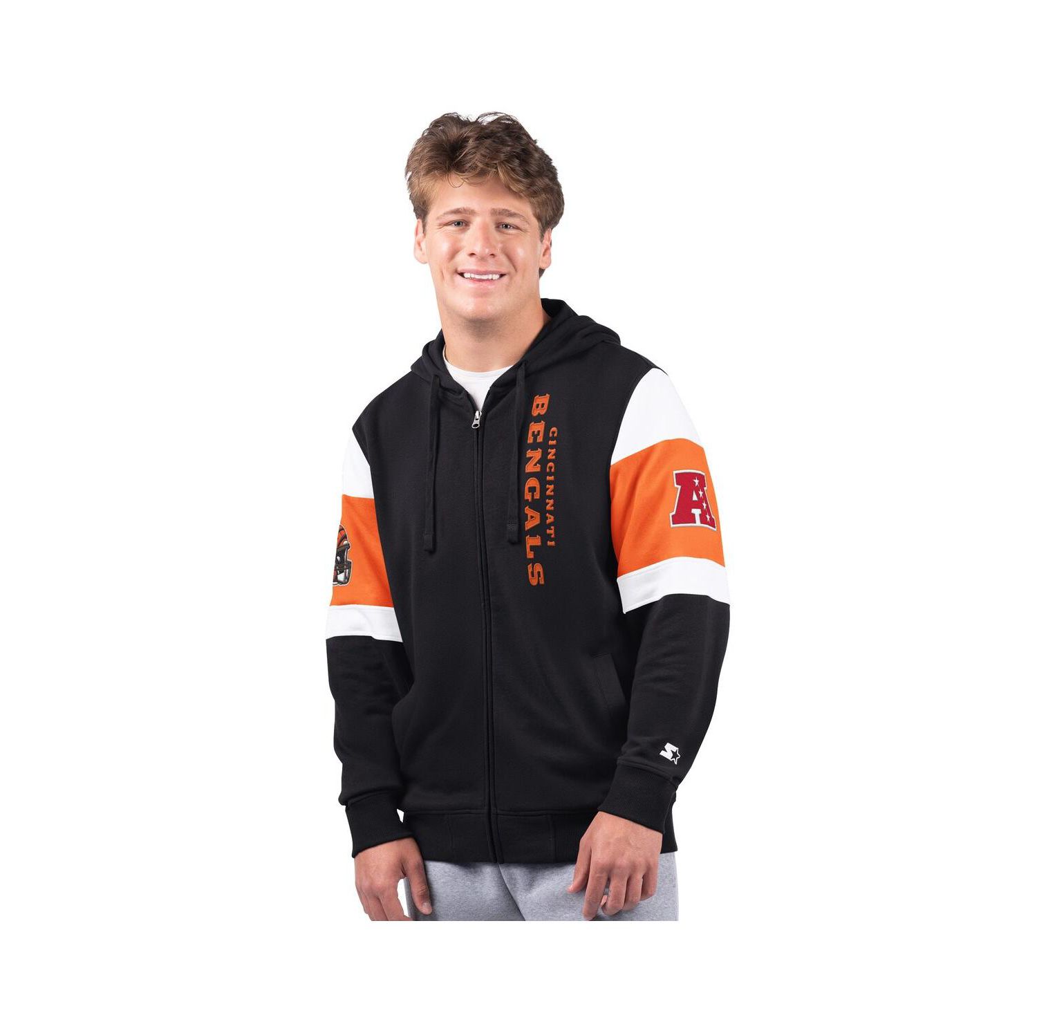 Men's Black Cincinnati Bengals Extreme Full-Zip Hoodie