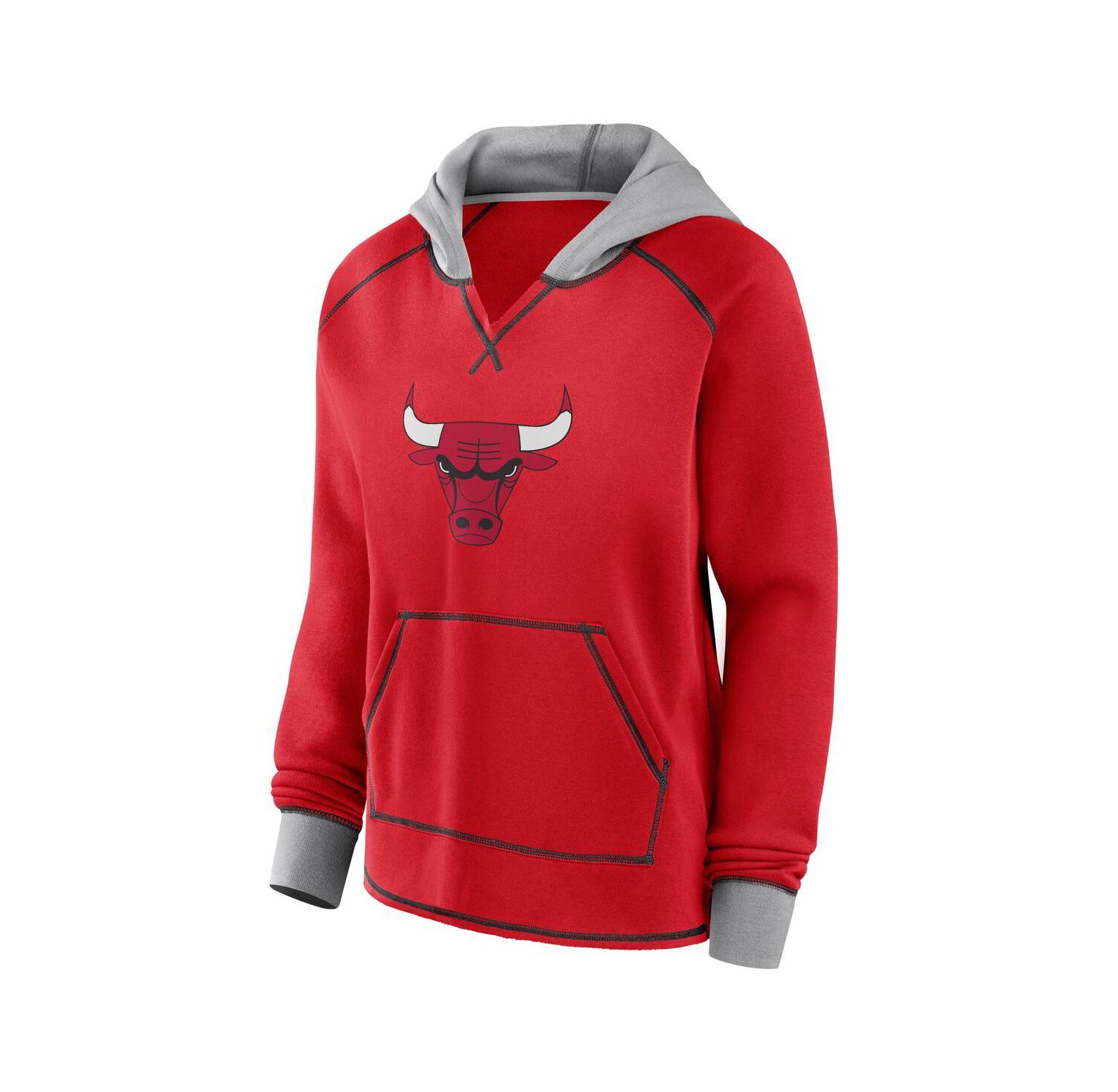 Women's Red Chicago Bulls Boom Pullover Hoodie