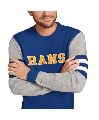 Men's Royal/Heather Gray Los Angeles Rams Acrylic Crewneck Pullover Sweatshirt