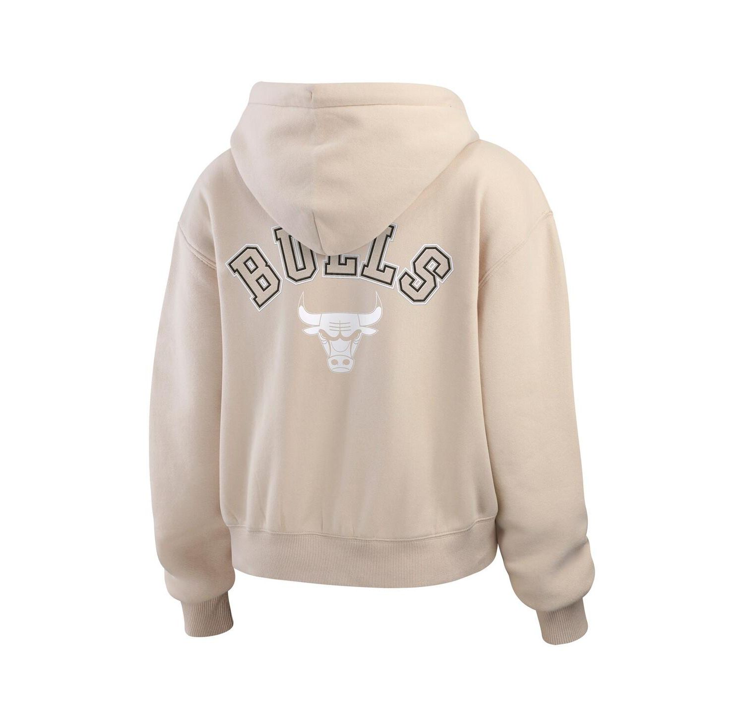 Women's Tan Chicago Bulls Tonal Felt Patch Full-Zip Hoodie