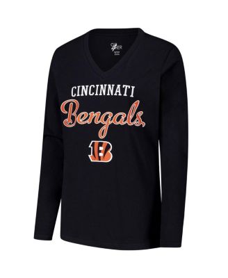 Women's Black Cincinnati Bengals Post Season Long Sleeve V-Neck T-Shirt