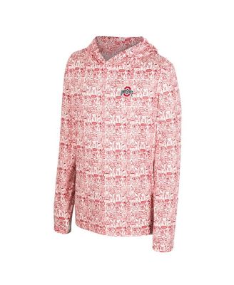 Big Boys and Girls Scarlet Ohio State Buckeyes All-Over Print Hoodie
