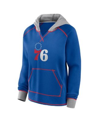 Women's Royal Philadelphia 76ers Boom Pullover Hoodie