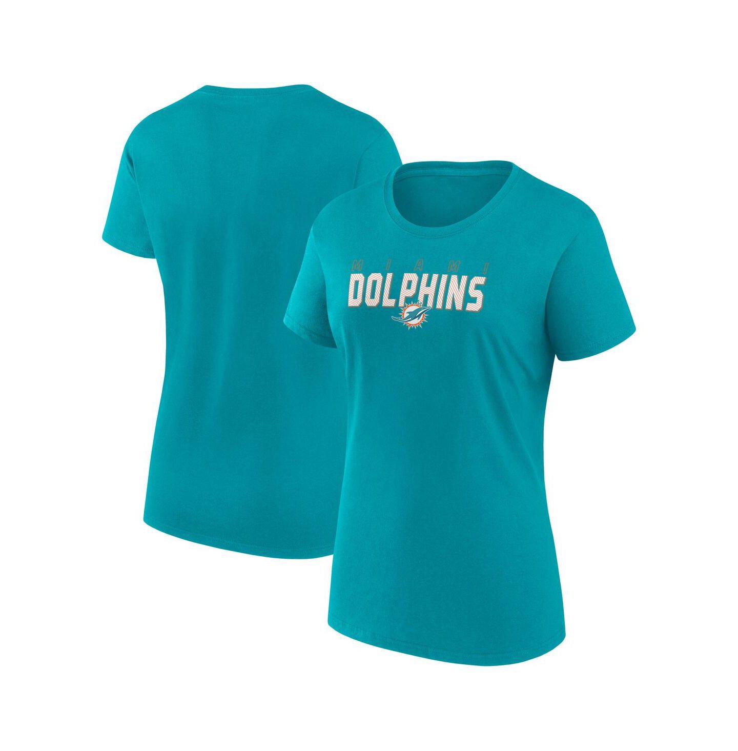 Женская футболка Logo Athletic Aqua Miami Dolphins Lean — фото 1