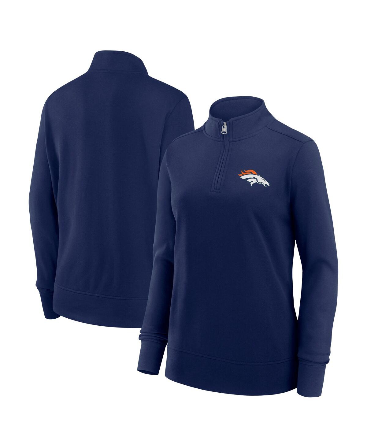 Women's Navy Denver Broncos Velocity Quarter-Zip Jacket - Navy