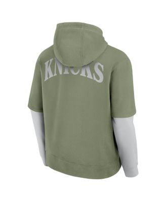 Men's Olive New York Knicks Elements Sleek Pullover Hoodie