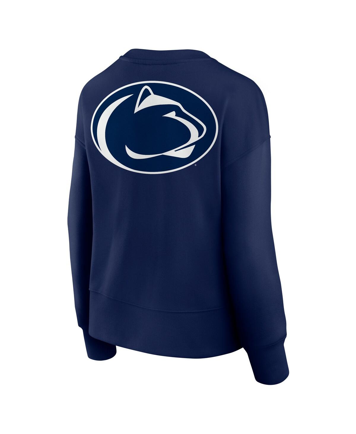 FANATICS WOMEN'S NAVY PENN STATE NITTANY LIONS SUPERSOFT FLOW FLEECE PULLOVER SWEATSHIRT 