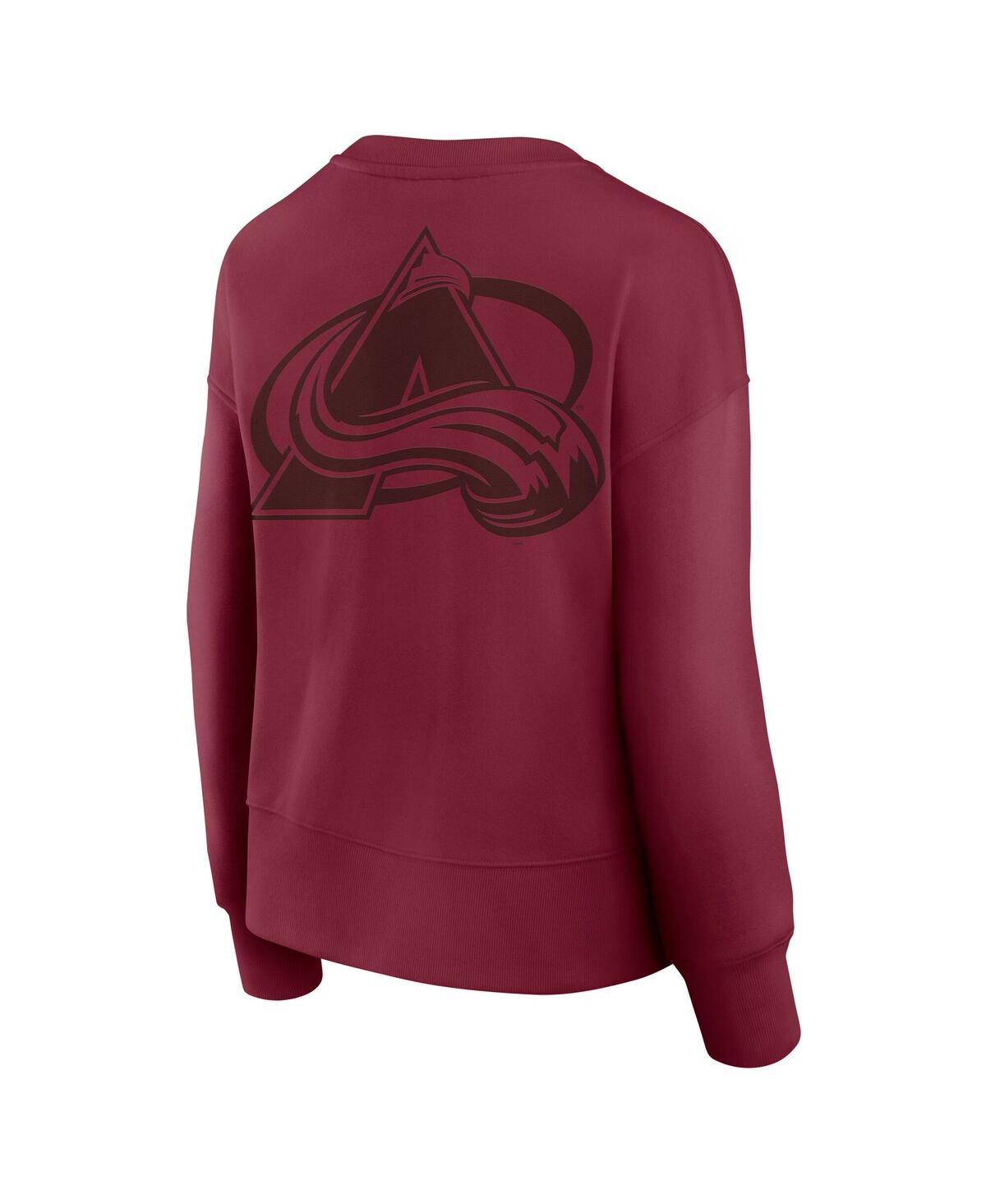 FANATICS WOMEN'S BURGUNDY COLORADO AVALANCHE ELEMENTS FLOW PULLOVER SWEATSHIRT 