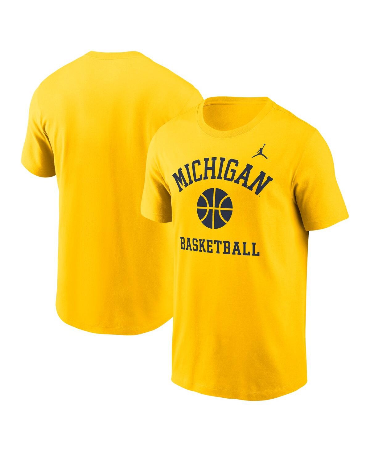 Men's Maize Michigan Wolverines Basketball Icon T-Shirt - Maize