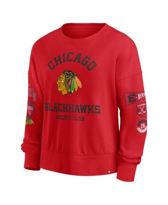 Women's Red Chicago Blackhawks Go Team Pullover Sweatshirt