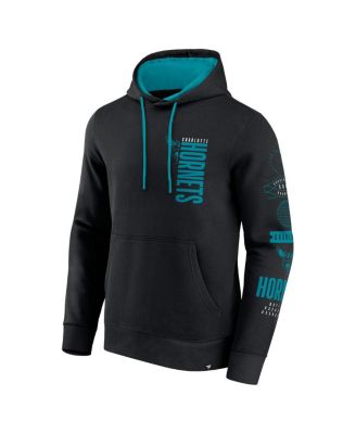 Men's Black Charlotte Hornets Game Time Crossover Pullover Hoodie