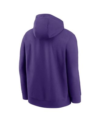 Men's Purple LSU Tigers Basketball Icon Club Fleece Pullover Hoodie