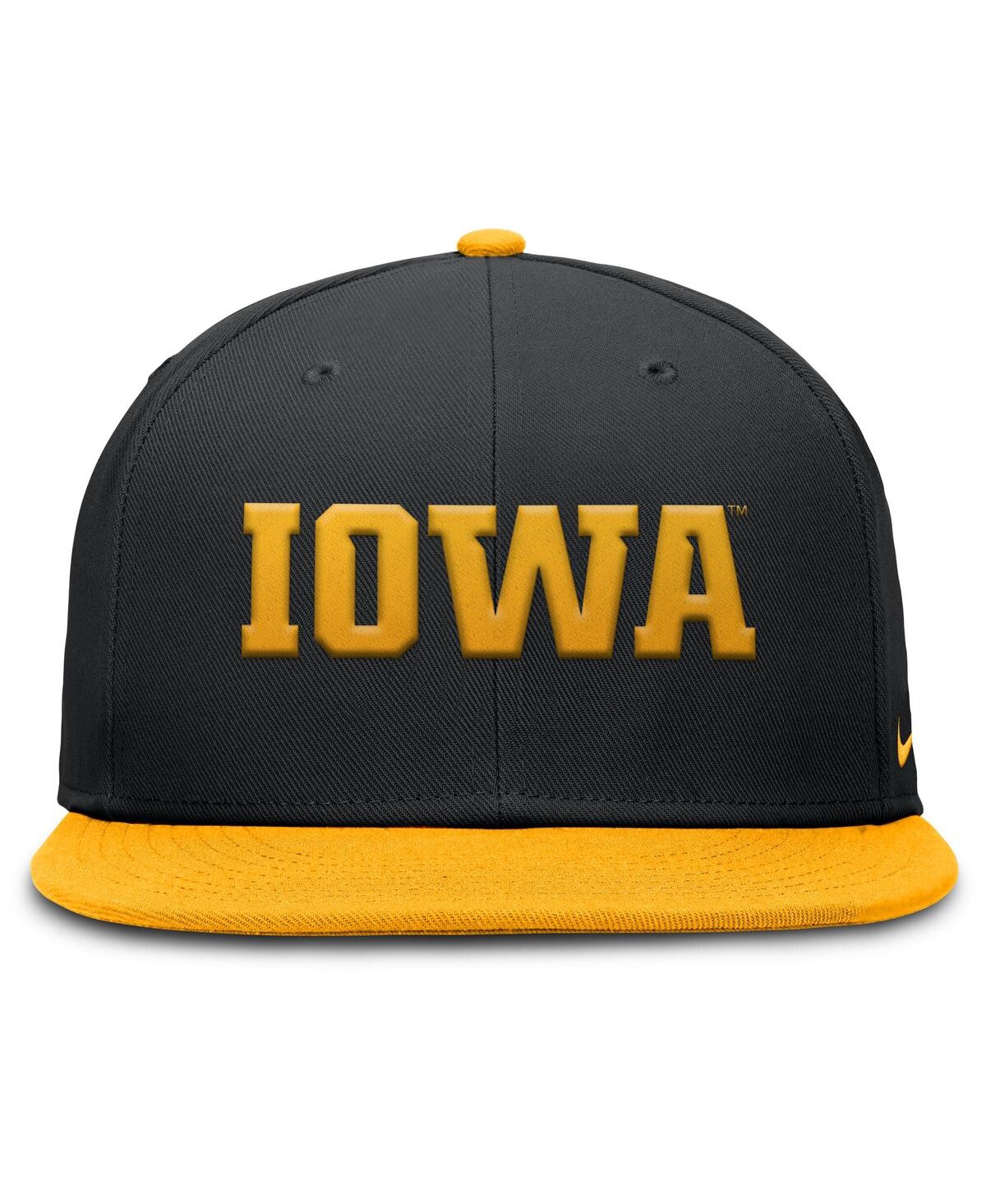 Nike Men's Black/gold Iowa Hawkeyes Two-tone Primetime Performance Fitted Hat In Black,gold