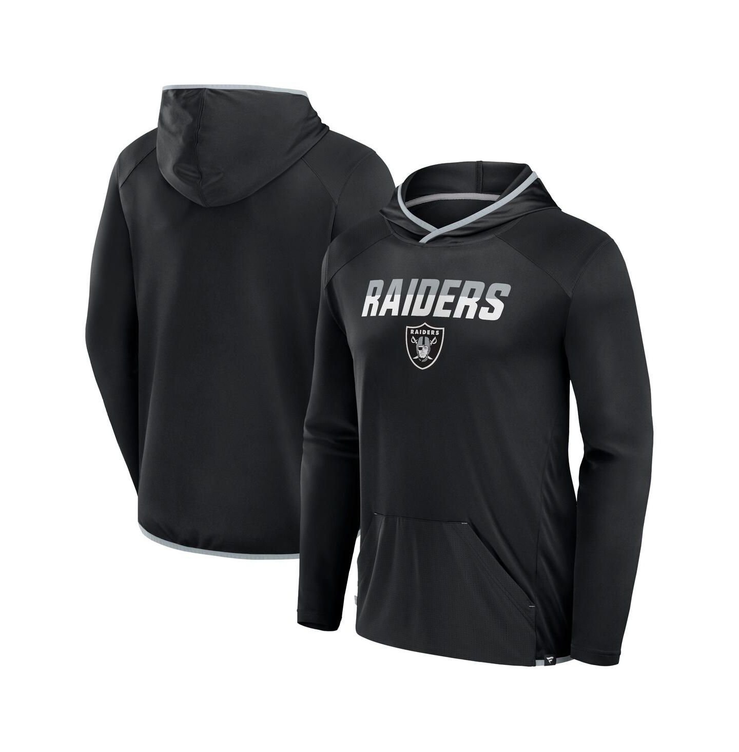 Мужское худи Fanatics Black Las Vegas Raiders Transitional Defender Long Sleeve T-Shirt — фото 1