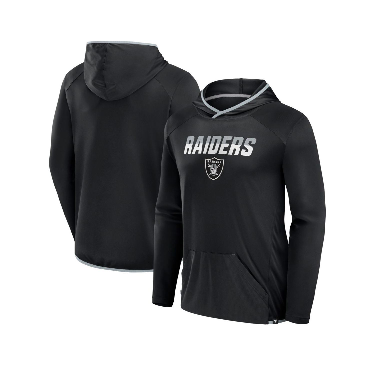 Men's Black Las Vegas Raiders Transitional Defender Hoodie Long Sleeve T-Shirt