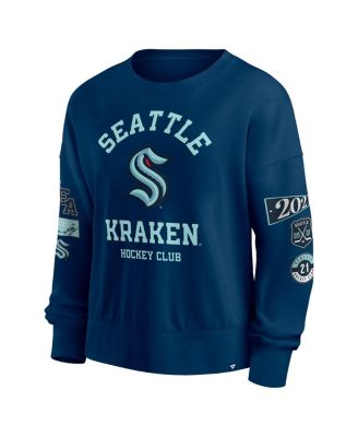 Women's Deep Sea Blue Seattle Kraken Go Team Pullover Sweatshirt