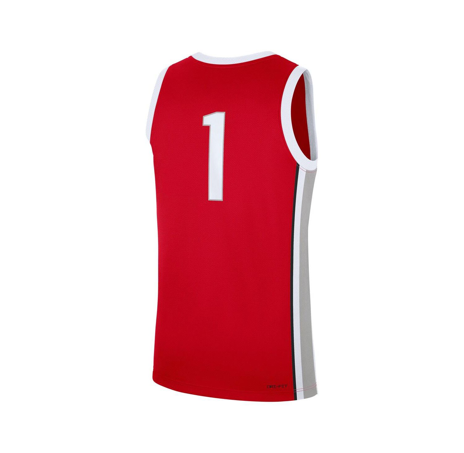 Men's 1 Scarlet Ohio State Buckeyes Road Replica Jersey