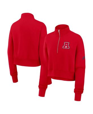 Nike - Women's Red Arizona Wildcats Legacy Elevated Logo Cropped Half-Zip Sweatshirt