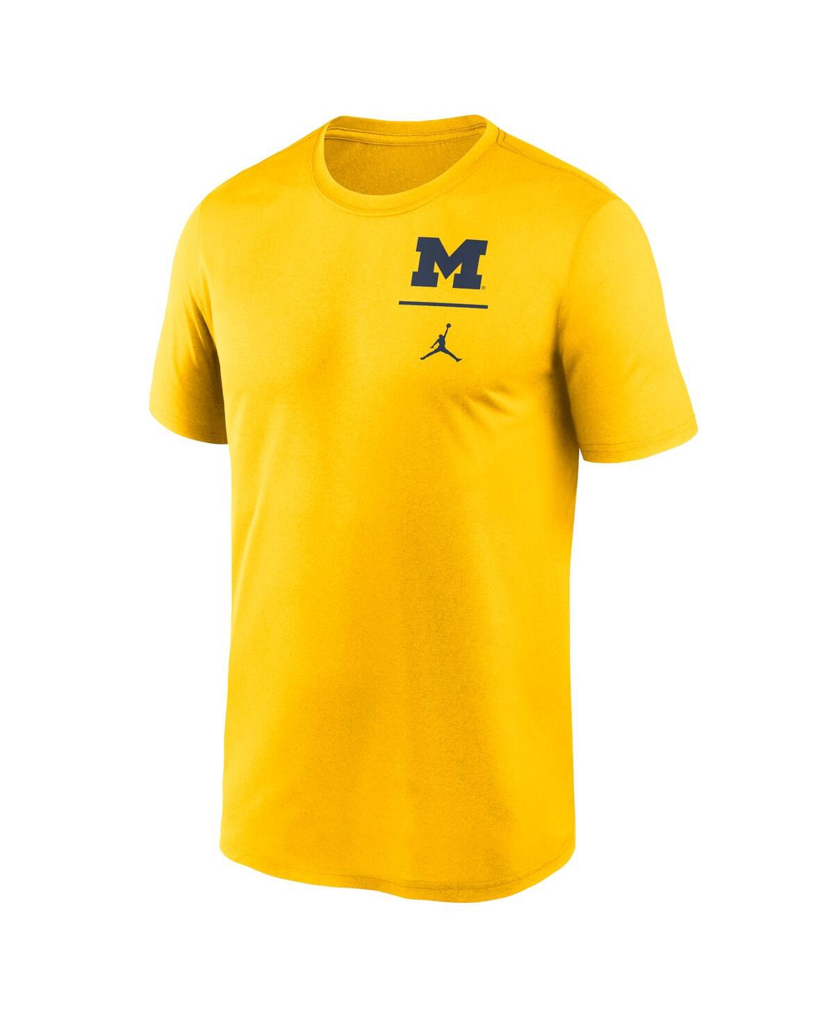 Jordan Men's Maize Michigan Wolverines Primary Logo Legend Performance T-shirt In Maize