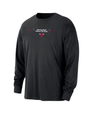 Men's Black Chicago Bulls Courtside Oversized Long Sleeve T-Shirt