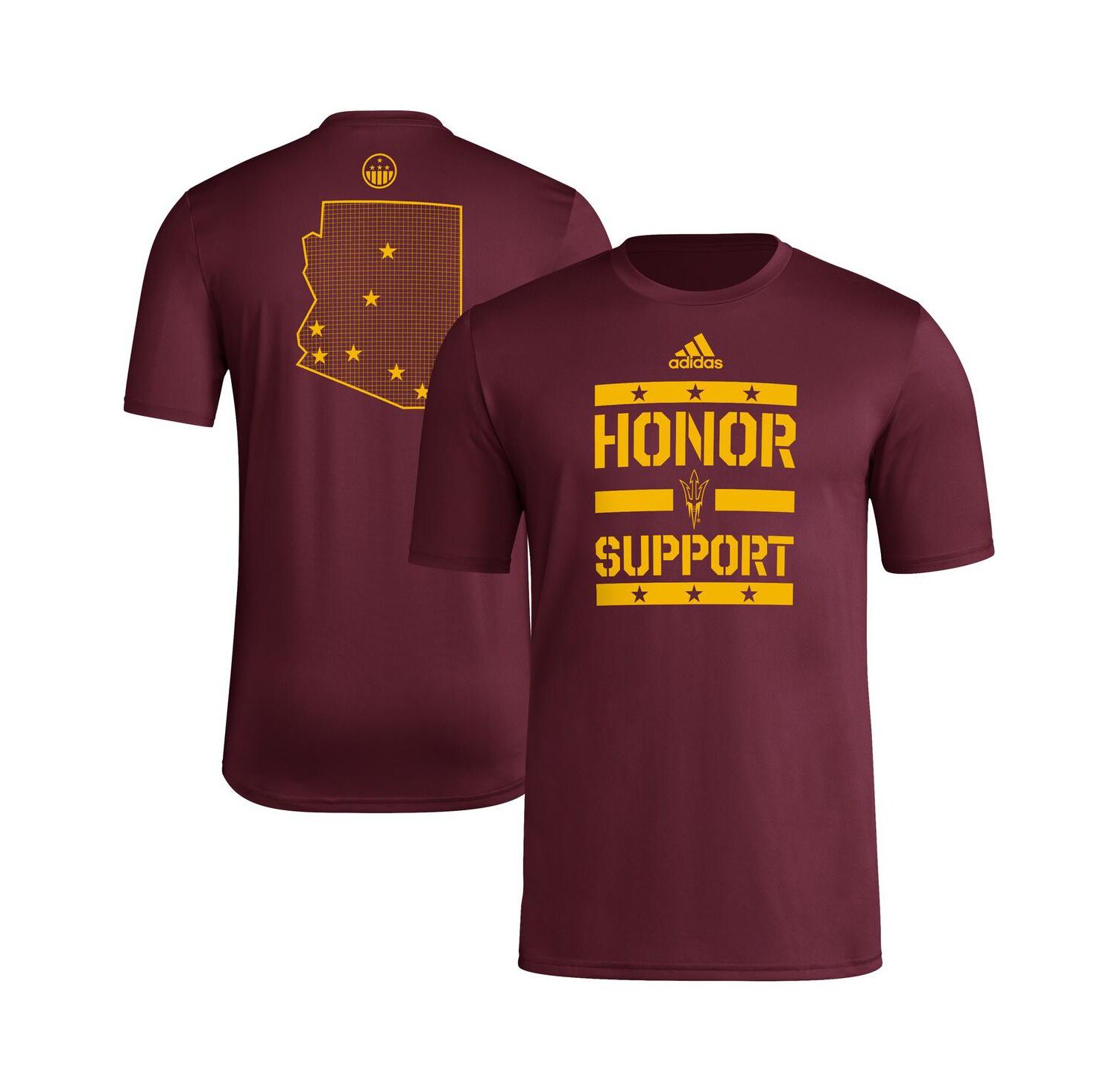 Men's Maroon Arizona State Sun Devils Honor Support Pre-Game T-Shirt