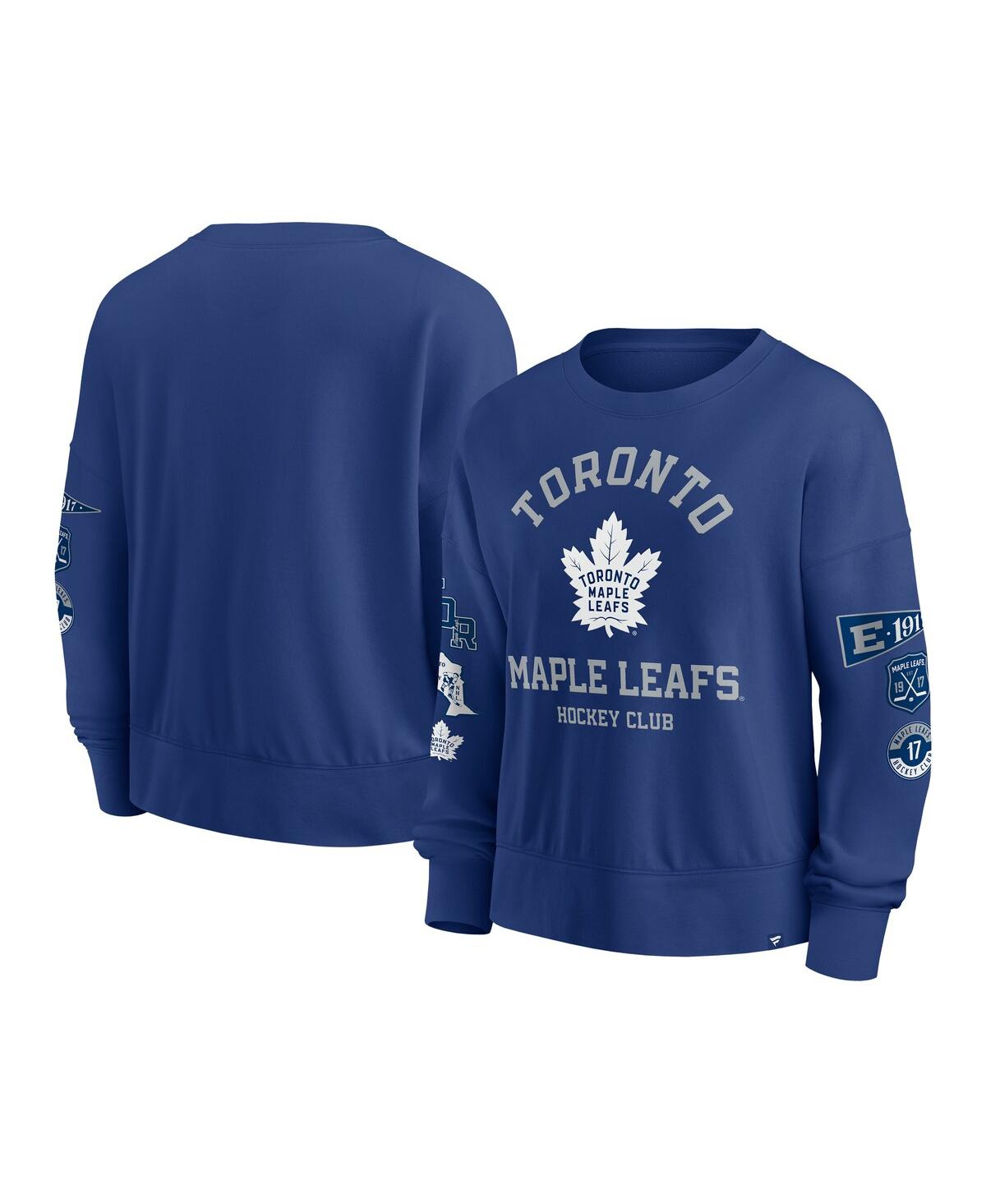 FANATICS WOMEN'S BLUE TORONTO MAPLE LEAF'S GO TEAM PULLOVER SWEATSHIRT 