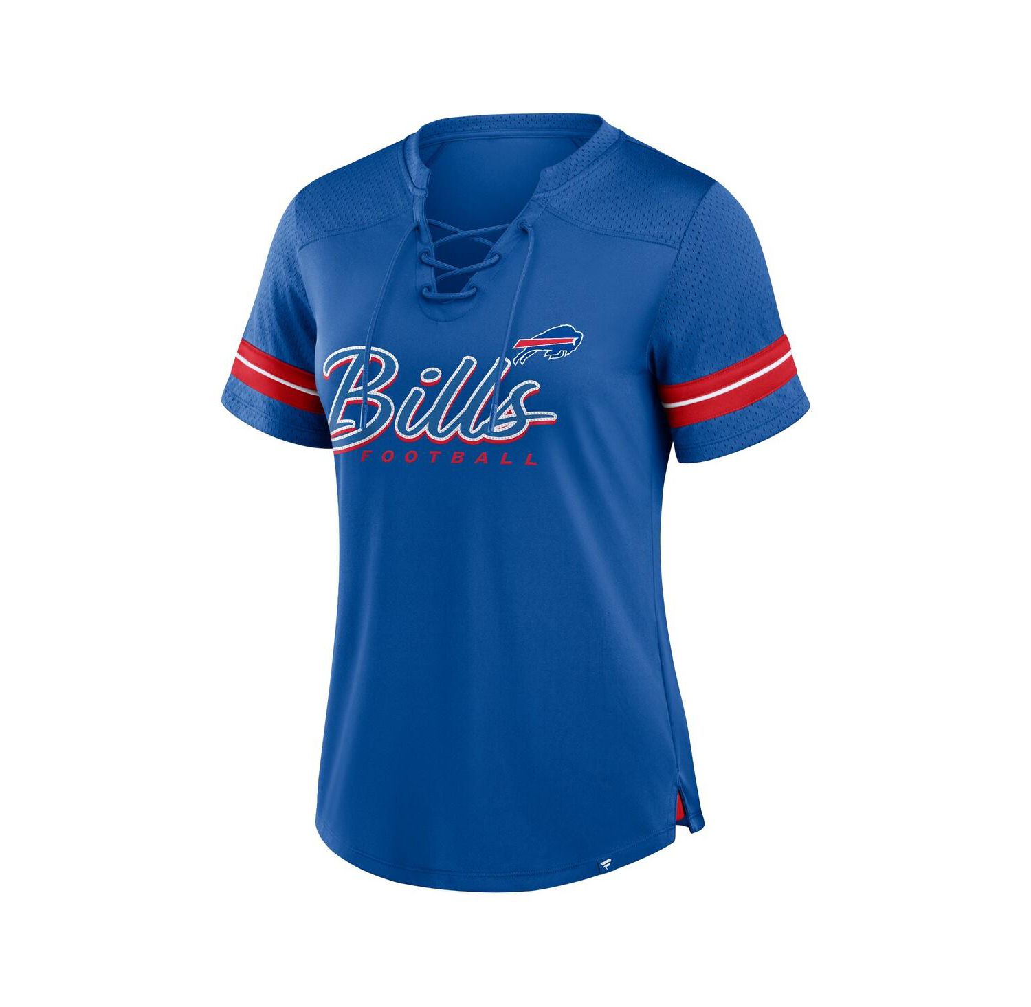Women's Royal Buffalo Bills Play Script Lace-Up T-Shirt