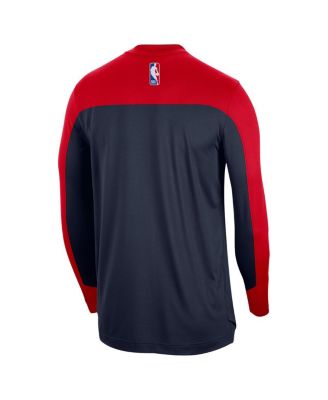 Men's Navy/Red Washington Wizards 2024/25&nbsp;Authentic Pre-Game Legend Long Sleeve Shooting Shirt