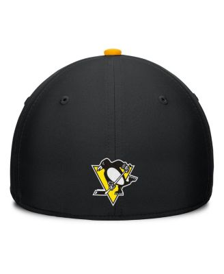 Men's Black/Gold Pittsburgh Penguins Authentic Pro Rink Team Code Flex Hat