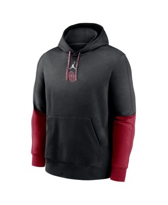 Men's Black/Crimson Oklahoma Sooners 2024 Sideline Club Pullover Hoodie