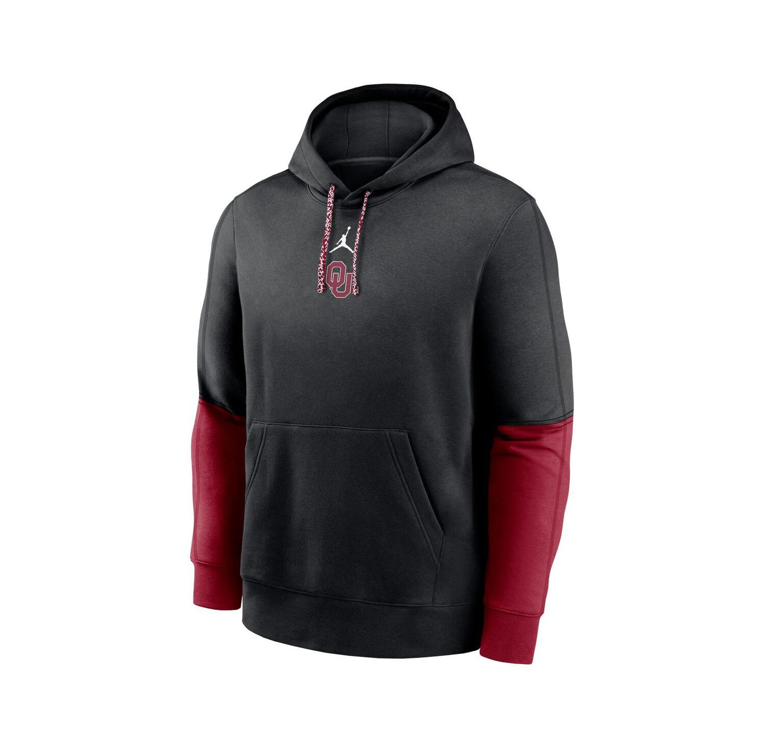 Men's Black/Crimson Oklahoma Sooners 2024 Sideline Club Pullover Hoodie
